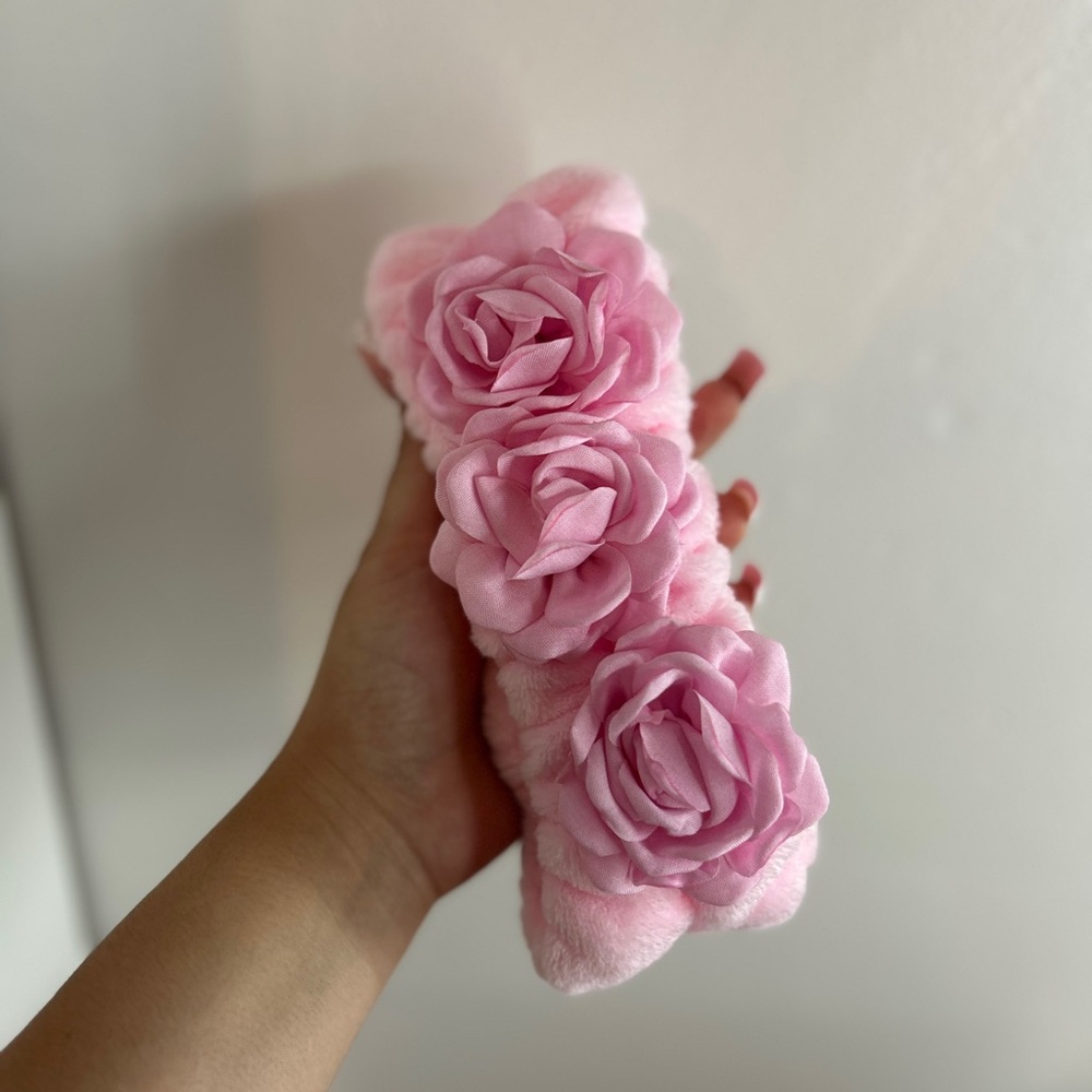 Pink Floral Hair Head Band for Skincare Never Used